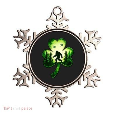 St Patricks Day Bigfoot Sasquatch Irish Clover Shamrock Ornament