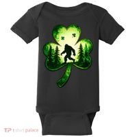 St Patricks Day Bigfoot Sasquatch Irish Clover Shamrock Baby Bodysuit thumb 0