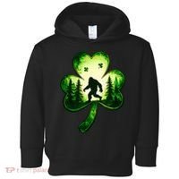 St Patricks Day Bigfoot Sasquatch Irish Clover Shamrock Toddler Hoodie thumb 0