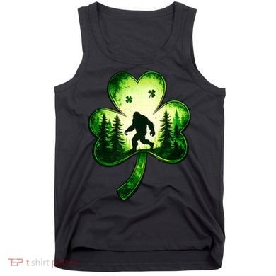 St Patricks Day Bigfoot Sasquatch Irish Clover Shamrock Tank Top