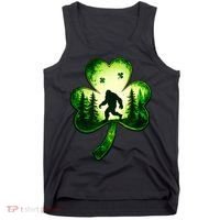 St Patricks Day Bigfoot Sasquatch Irish Clover Shamrock Tank Top thumb 0