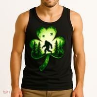 St Patricks Day Bigfoot Sasquatch Irish Clover Shamrock Tank Top thumb 3