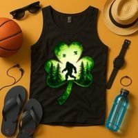 St Patricks Day Bigfoot Sasquatch Irish Clover Shamrock Tank Top thumb 4