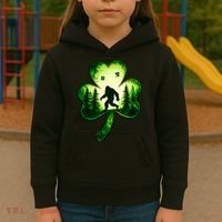 St Patricks Day Bigfoot Sasquatch Irish Clover Shamrock Kids Hoodie thumb 3