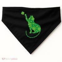 St Patricks Day, Cat St Patricks Day, Cat Shamrock USA-Made Doggie Bandana thumb 0