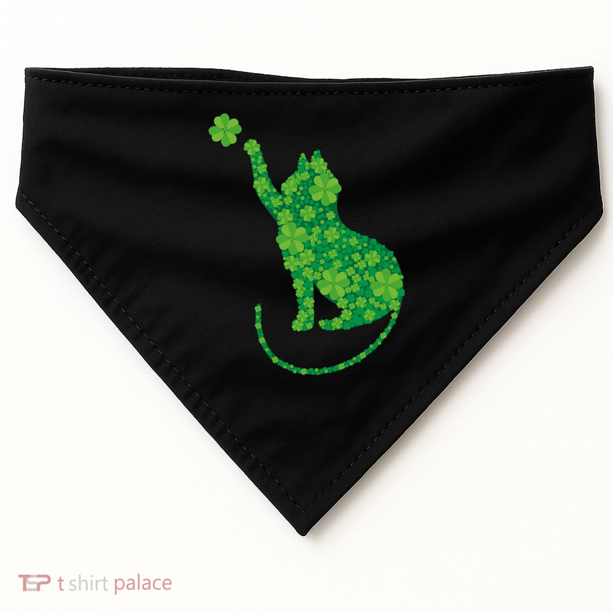 St Patricks Day, Cat St Patricks Day, Cat Shamrock USA-Made Doggie Bandana