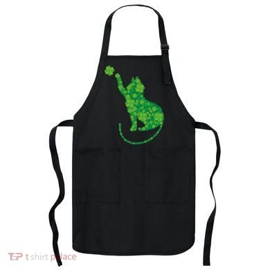 St Patricks Day, Cat St Patricks Day, Cat Shamrock Apron