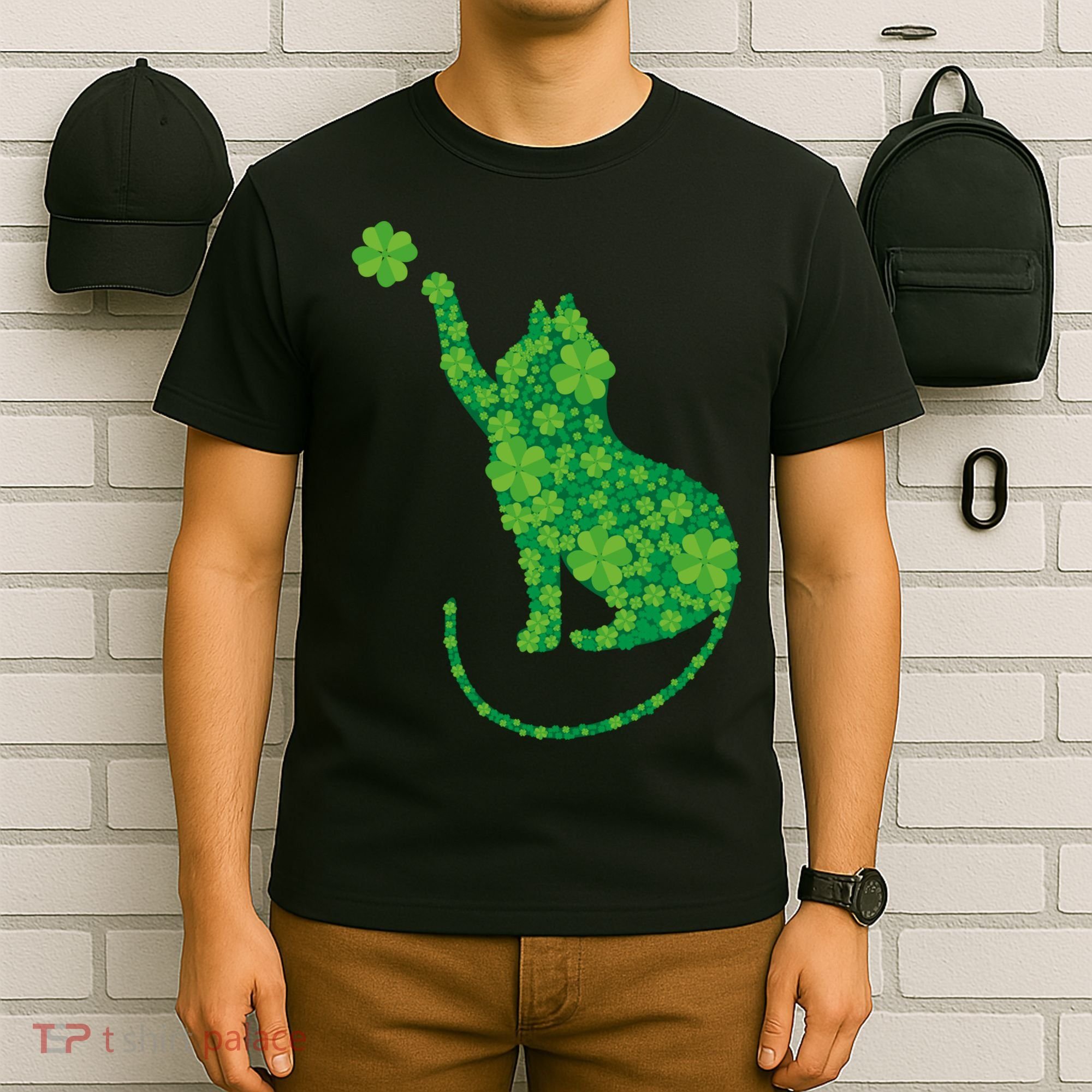 St Patricks Day, Cat St Patricks Day, Cat Shamrock T-Shirt