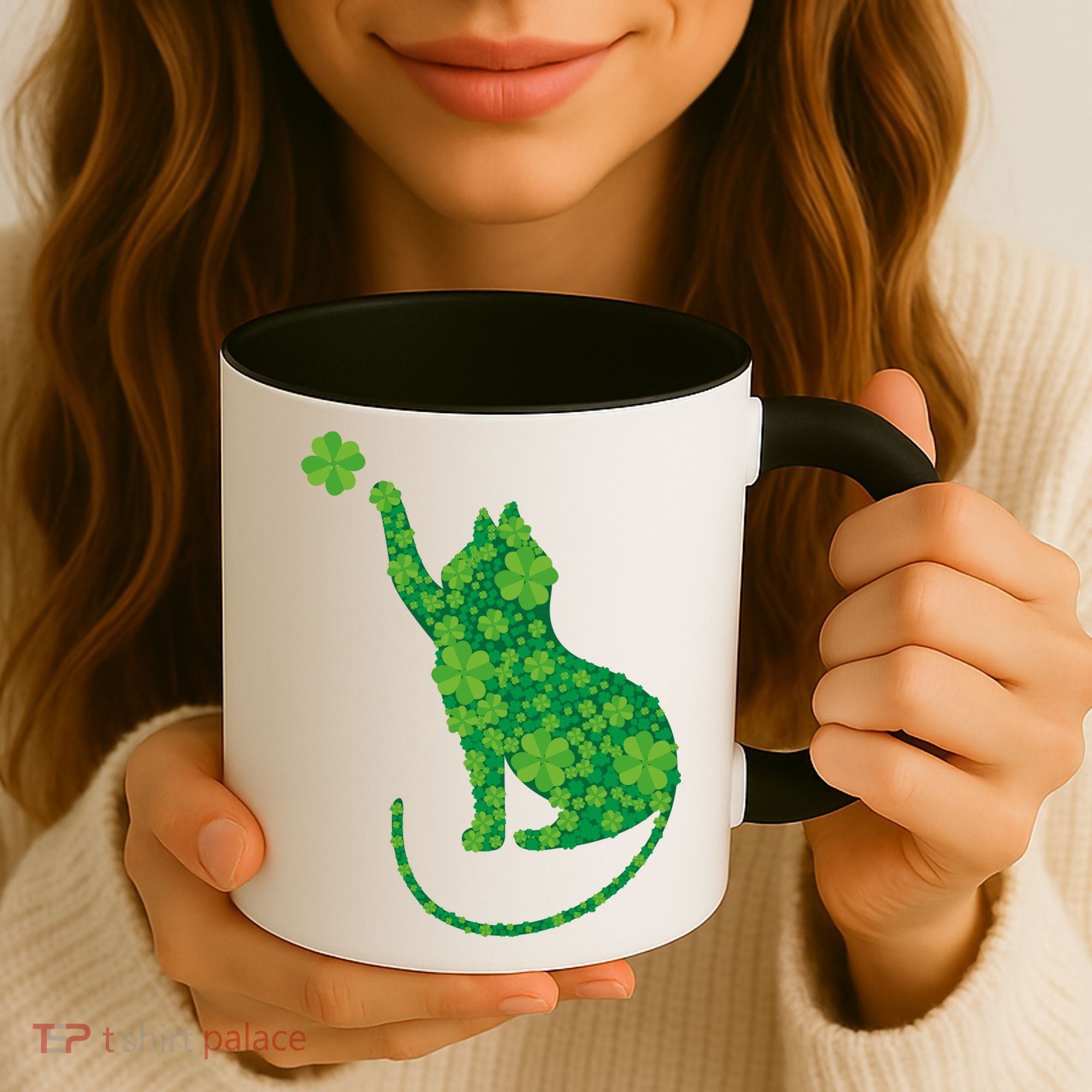 St Patricks Day, Cat St Patricks Day, Cat Shamrock Coffee Mug