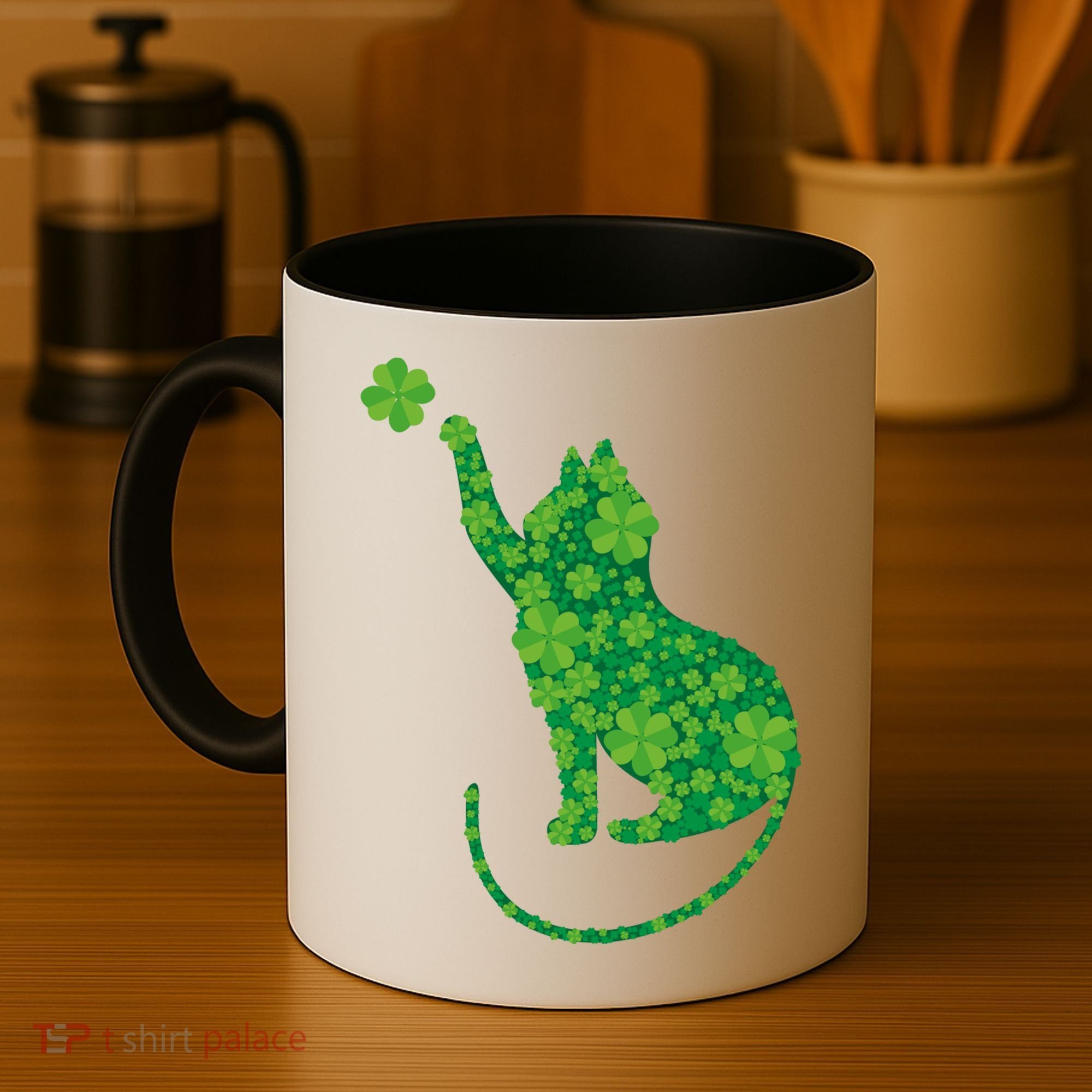 St Patricks Day, Cat St Patricks Day, Cat Shamrock Coffee Mug