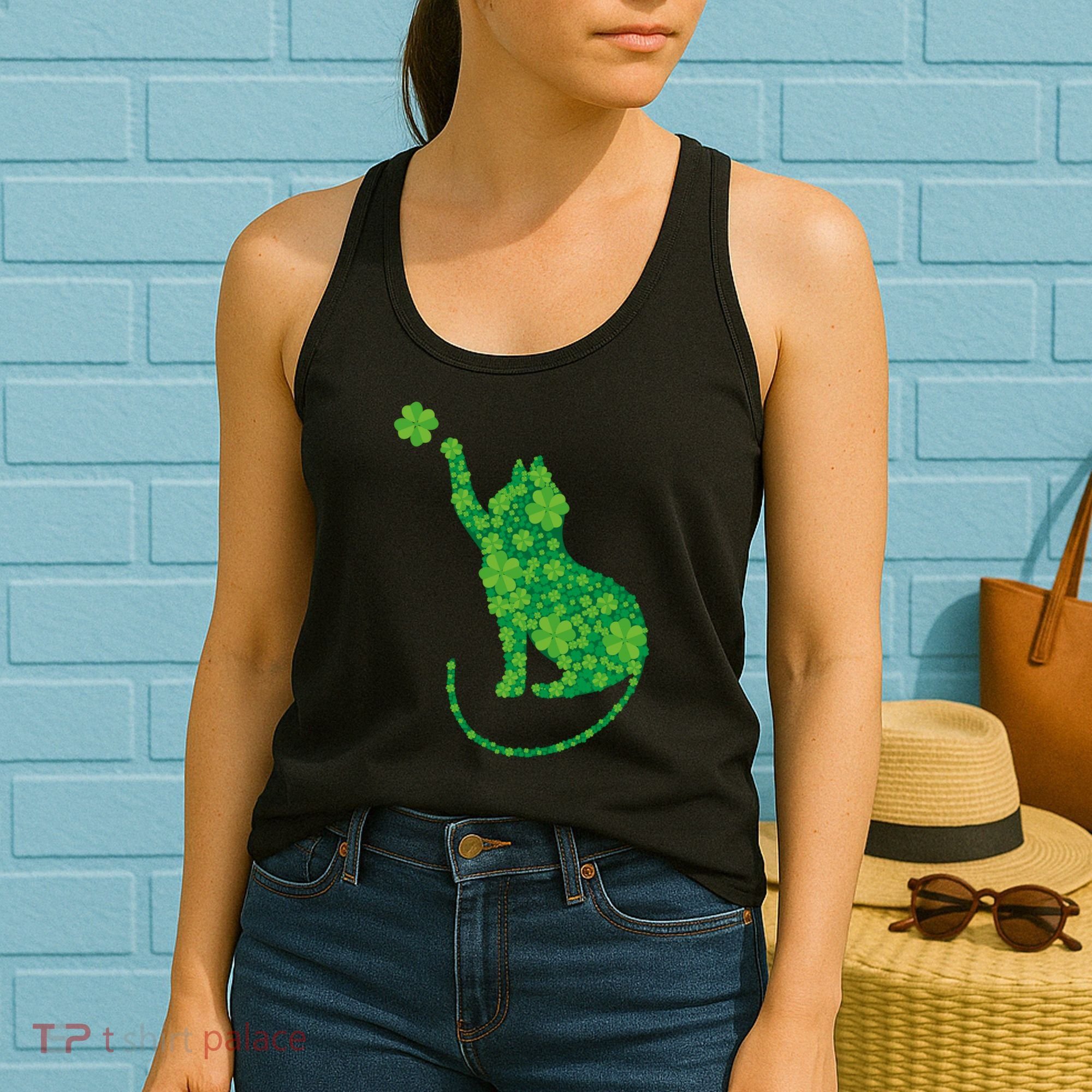 St Patricks Day, Cat St Patricks Day, Cat Shamrock Women's Tank Top