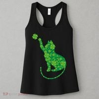 St Patricks Day, Cat St Patricks Day, Cat Shamrock Women's Tank Top thumb 3