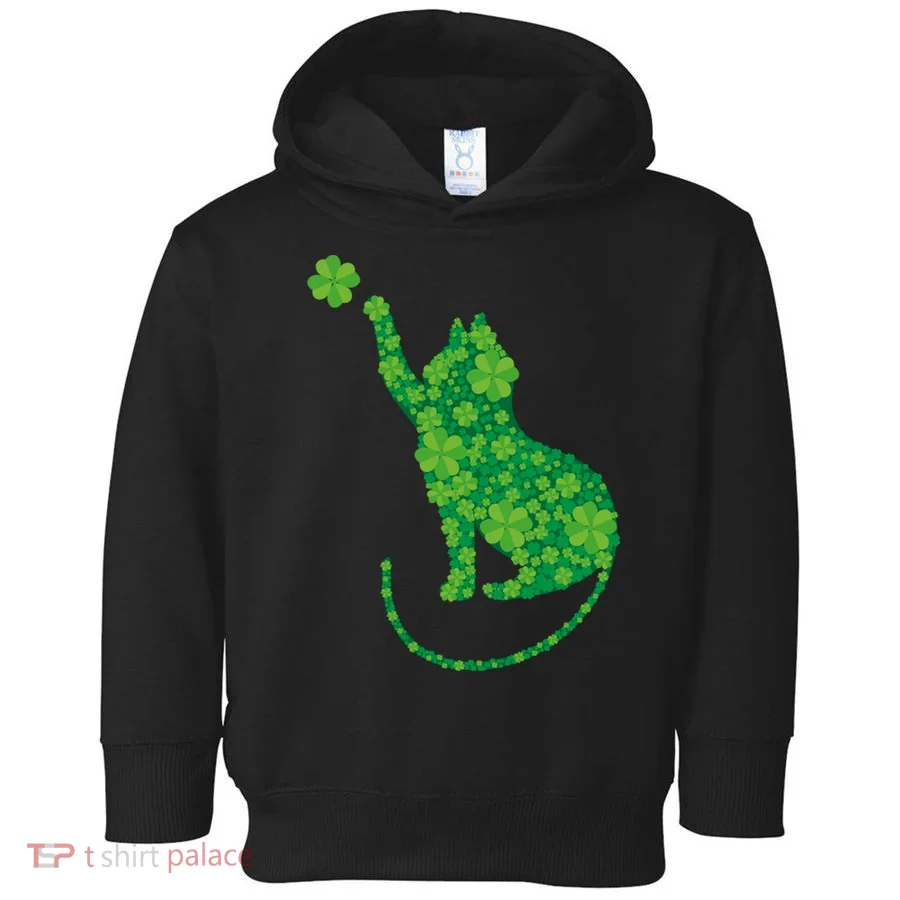 St Patricks Day, Cat St Patricks Day, Cat Shamrock Toddler Hoodie