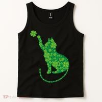 St Patricks Day, Cat St Patricks Day, Cat Shamrock Tank Top thumb 2