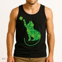 St Patricks Day, Cat St Patricks Day, Cat Shamrock Tank Top thumb 3