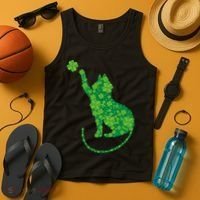 St Patricks Day, Cat St Patricks Day, Cat Shamrock Tank Top thumb 4