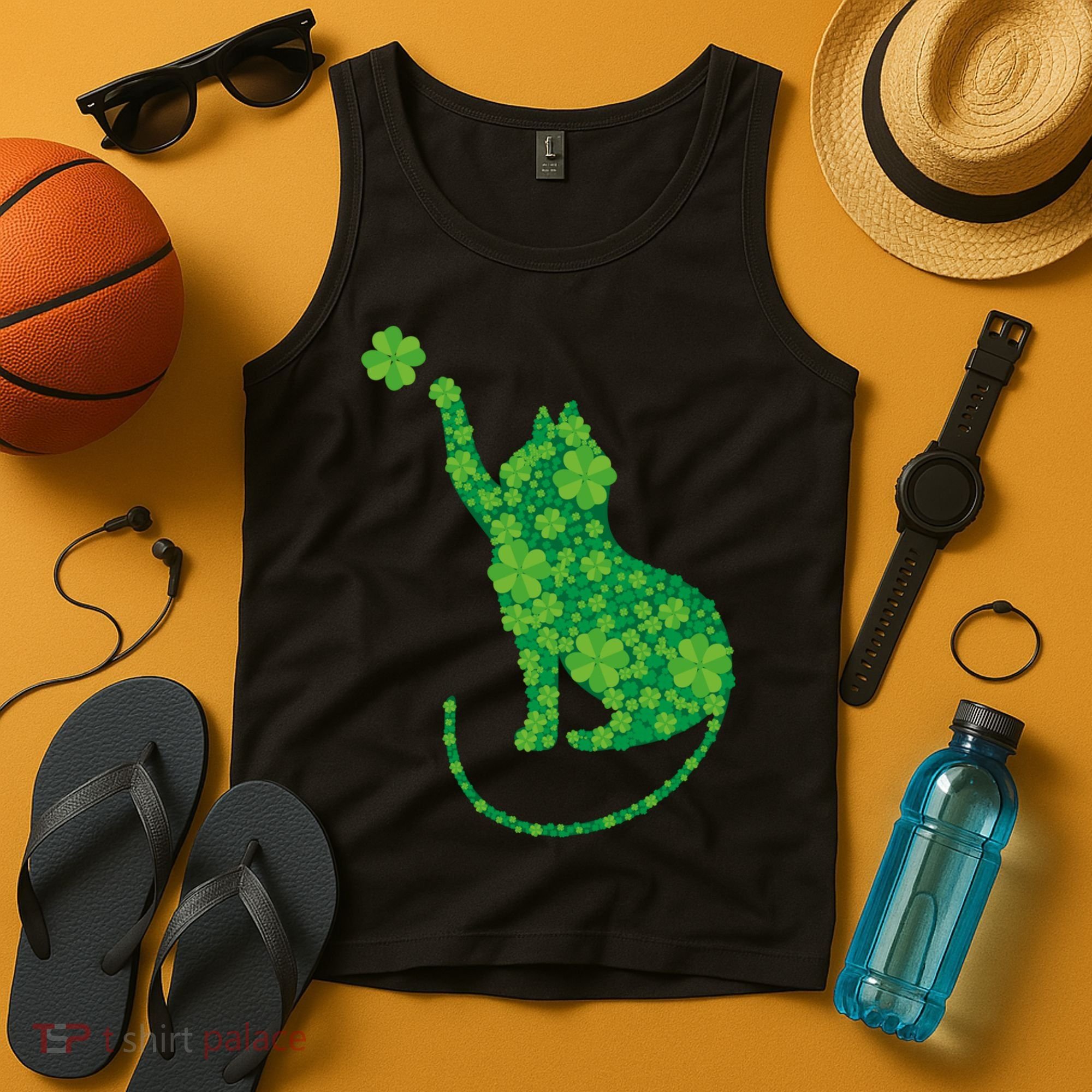 St Patricks Day, Cat St Patricks Day, Cat Shamrock Tank Top