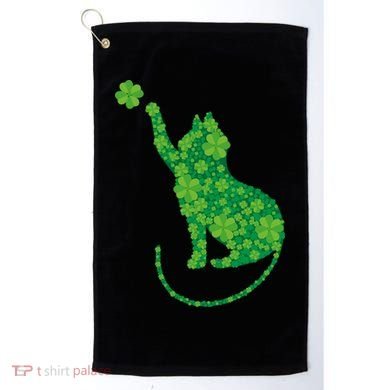 St Patricks Day, Cat St Patricks Day, Cat Shamrock Golf Towel