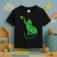 St Patricks Day, Cat St Patricks Day, Cat Shamrock Toddler T-Shirt thumb 3