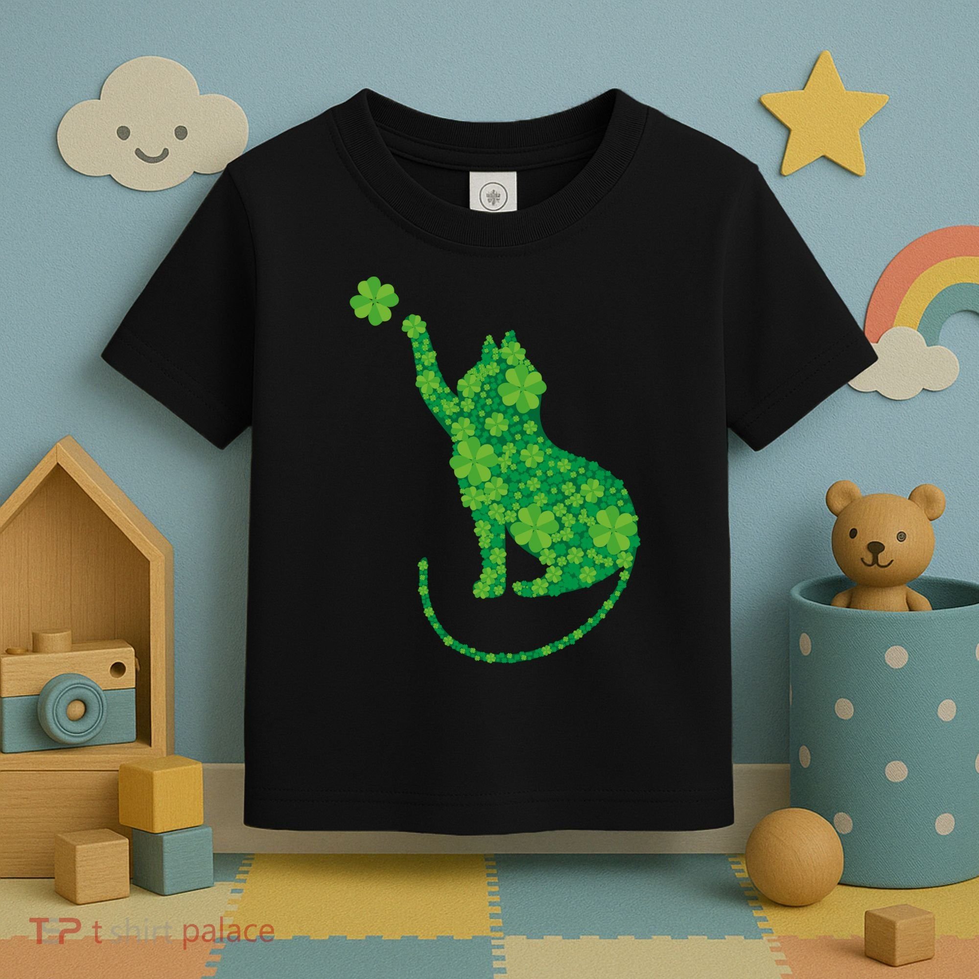 St Patricks Day, Cat St Patricks Day, Cat Shamrock Toddler T-Shirt