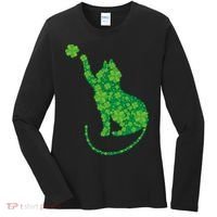 St Patricks Day, Cat St Patricks Day, Cat Shamrock Women's Long Sleeve Shirt thumb 0