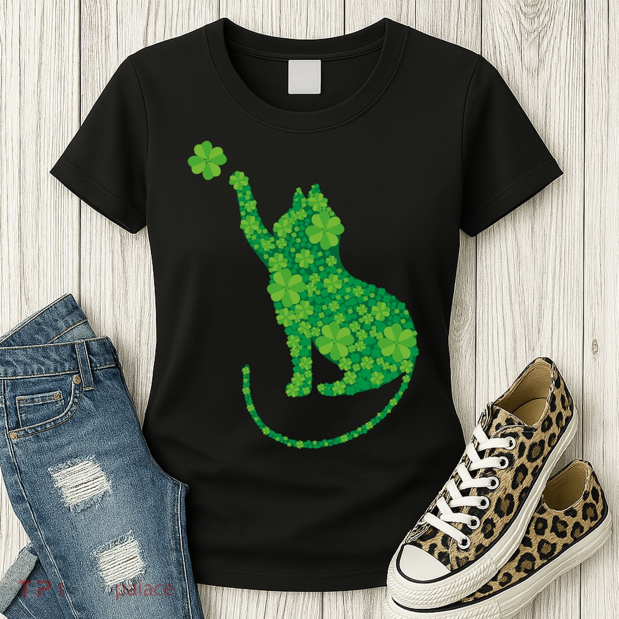 St Patricks Day, Cat St Patricks Day, Cat Shamrock Women's T-Shirt