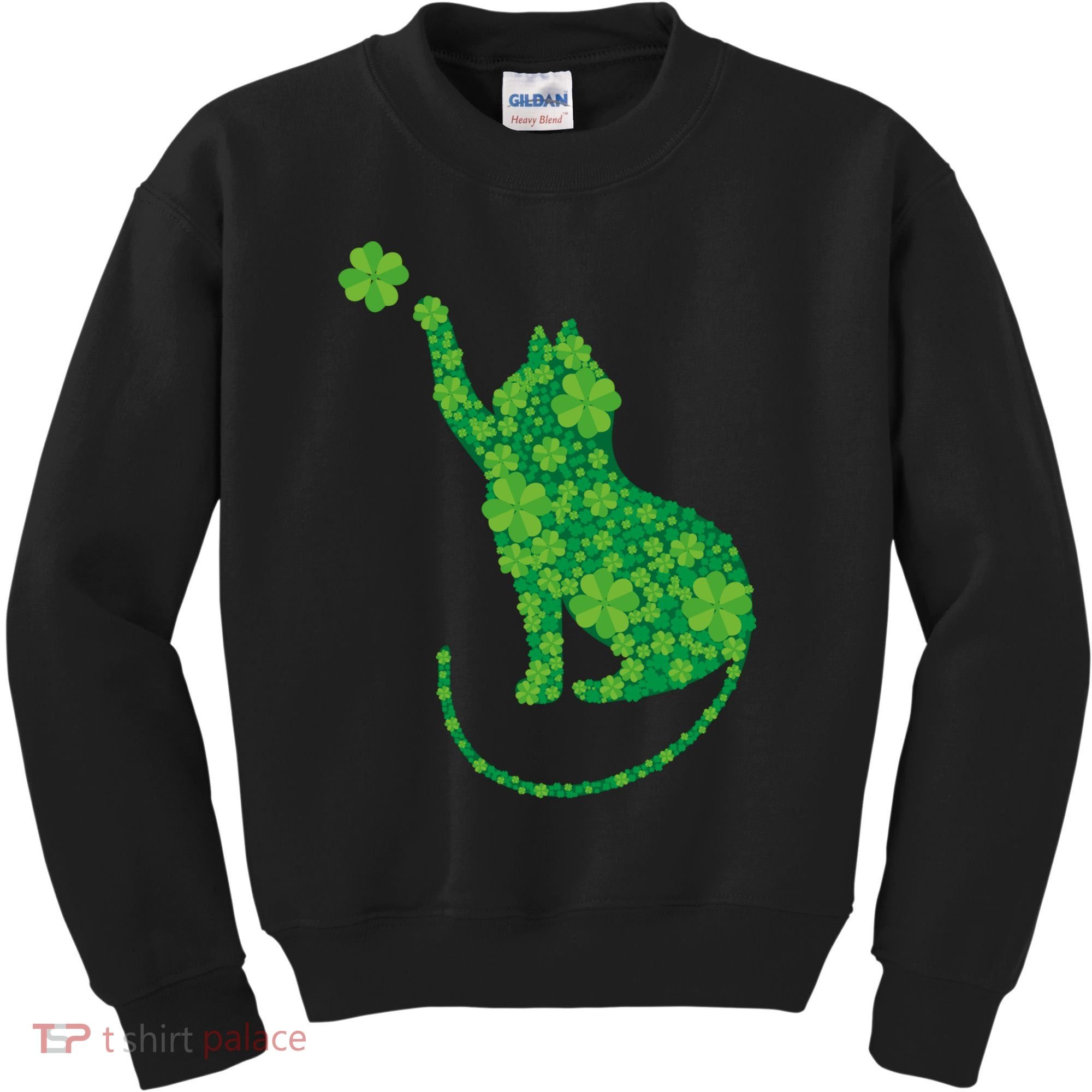 St Patricks Day, Cat St Patricks Day, Cat Shamrock Kids Sweatshirt