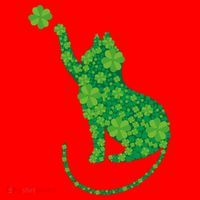 St Patricks Day, Cat St Patricks Day, Cat Shamrock Santa Hat thumb 1