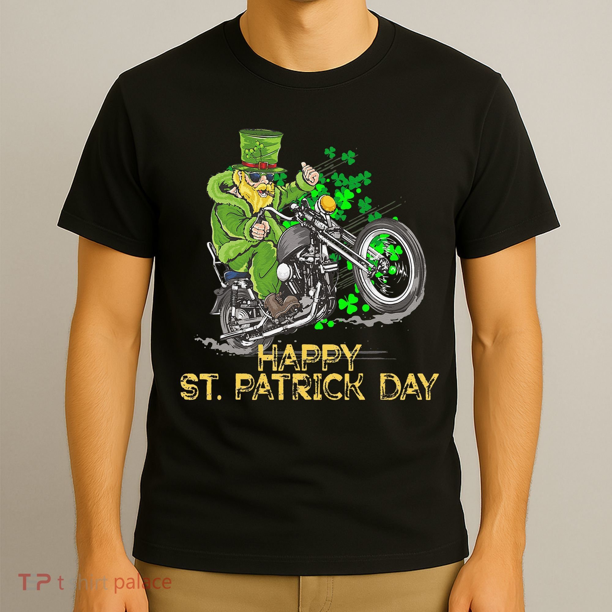 St Patricks Day For Motorcycle Bike Biker Rider T-Shirt