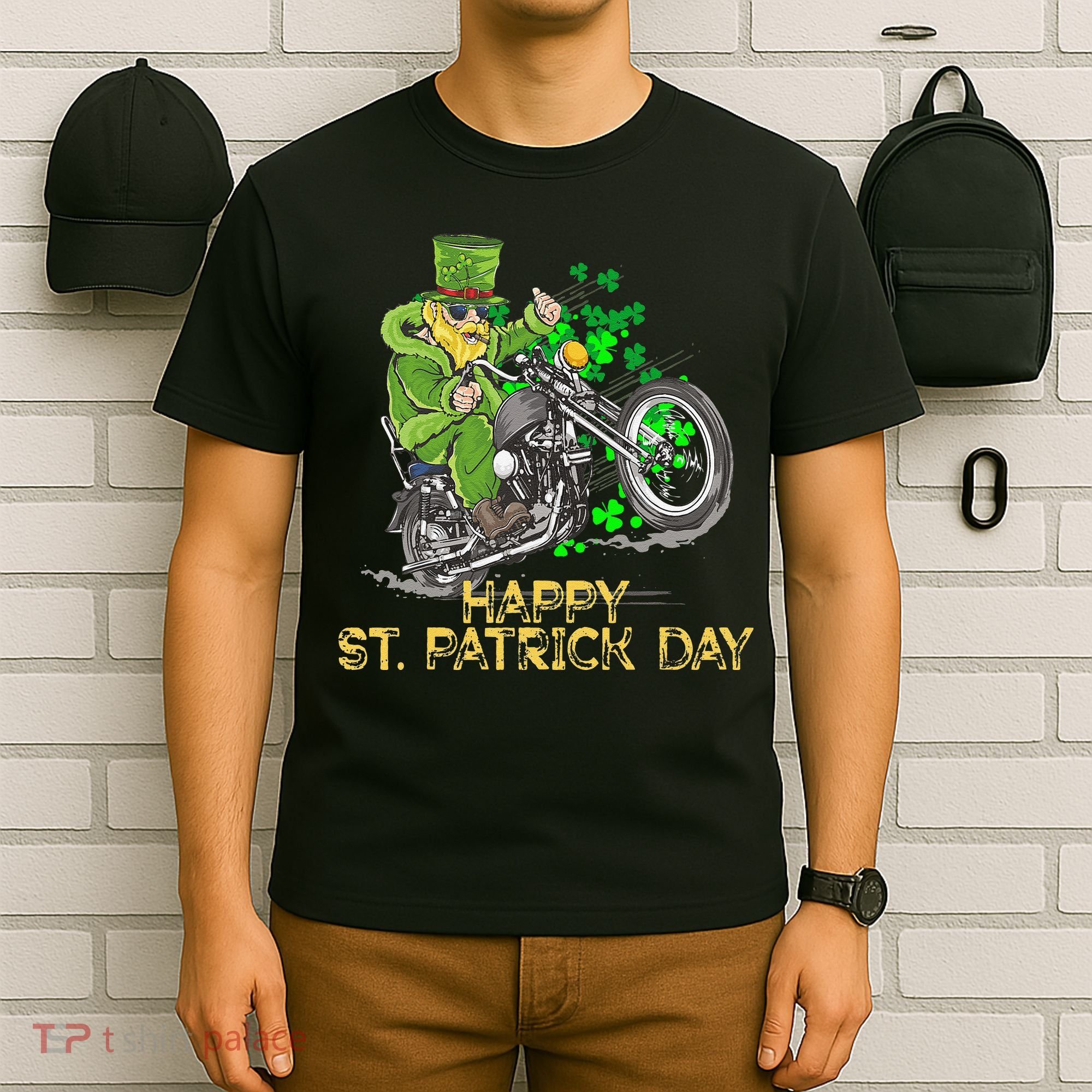 St Patricks Day For Motorcycle Bike Biker Rider T-Shirt