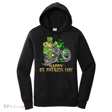 St Patricks Day For Motorcycle Bike Biker Rider Women's Hoodie
