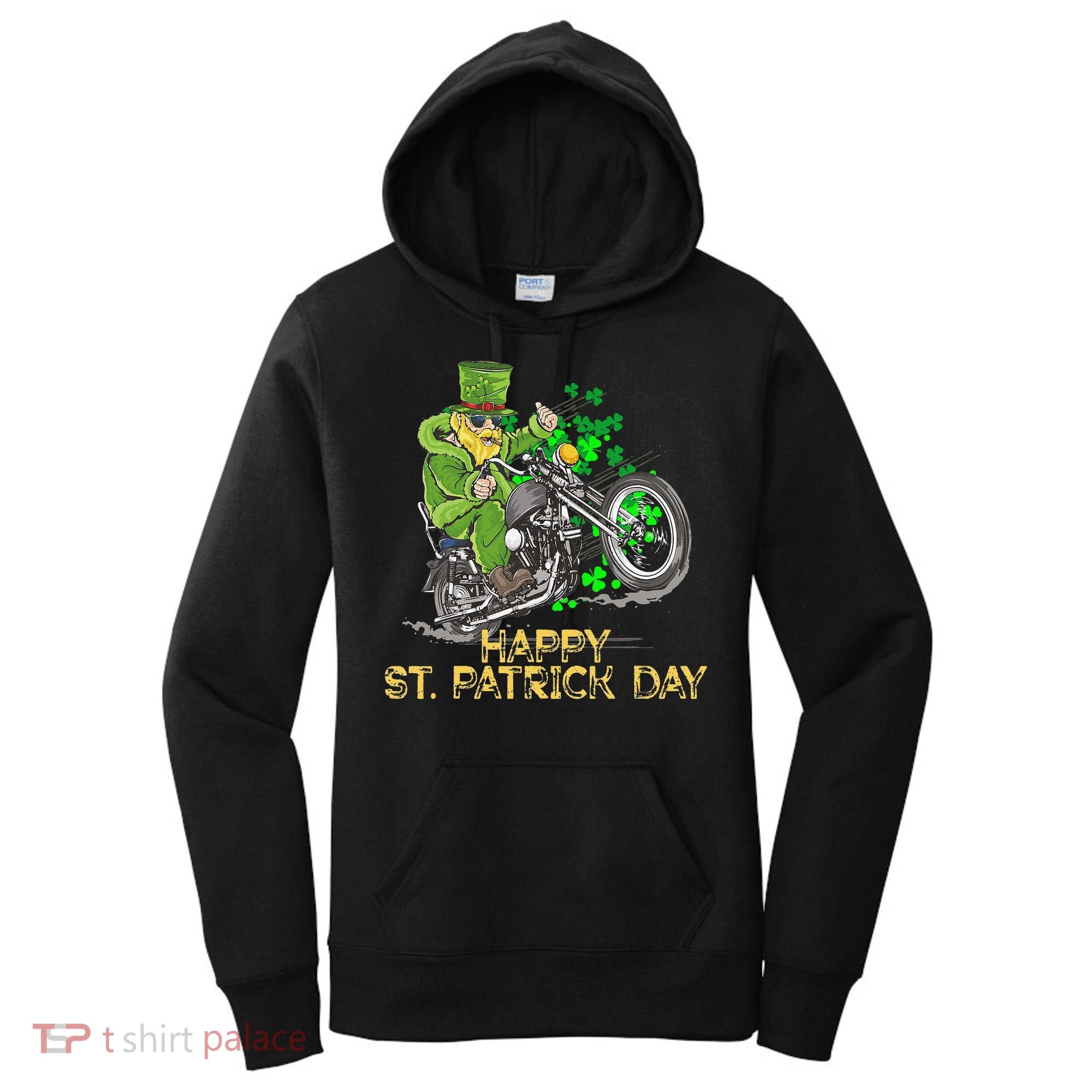 St Patricks Day For Motorcycle Bike Biker Rider Women's Hoodie