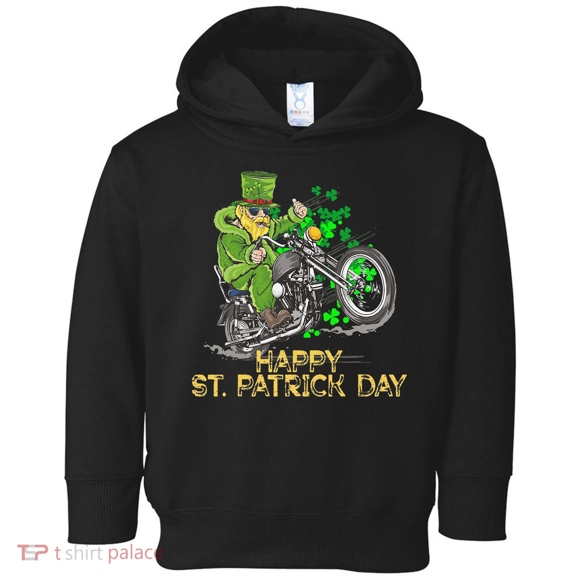 St Patricks Day For Motorcycle Bike Biker Rider Toddler Hoodie