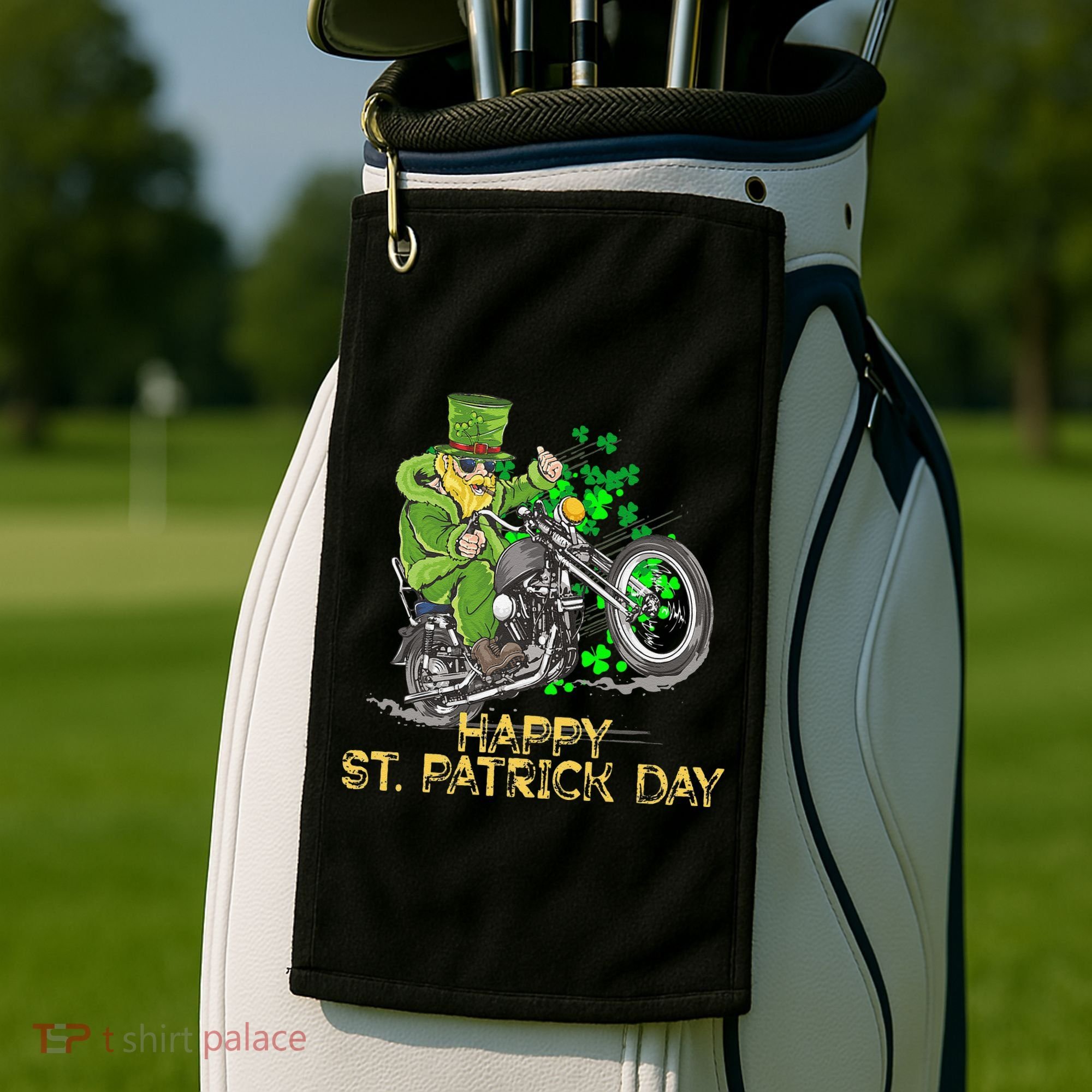 St Patricks Day For Motorcycle Bike Biker Rider Golf Towel