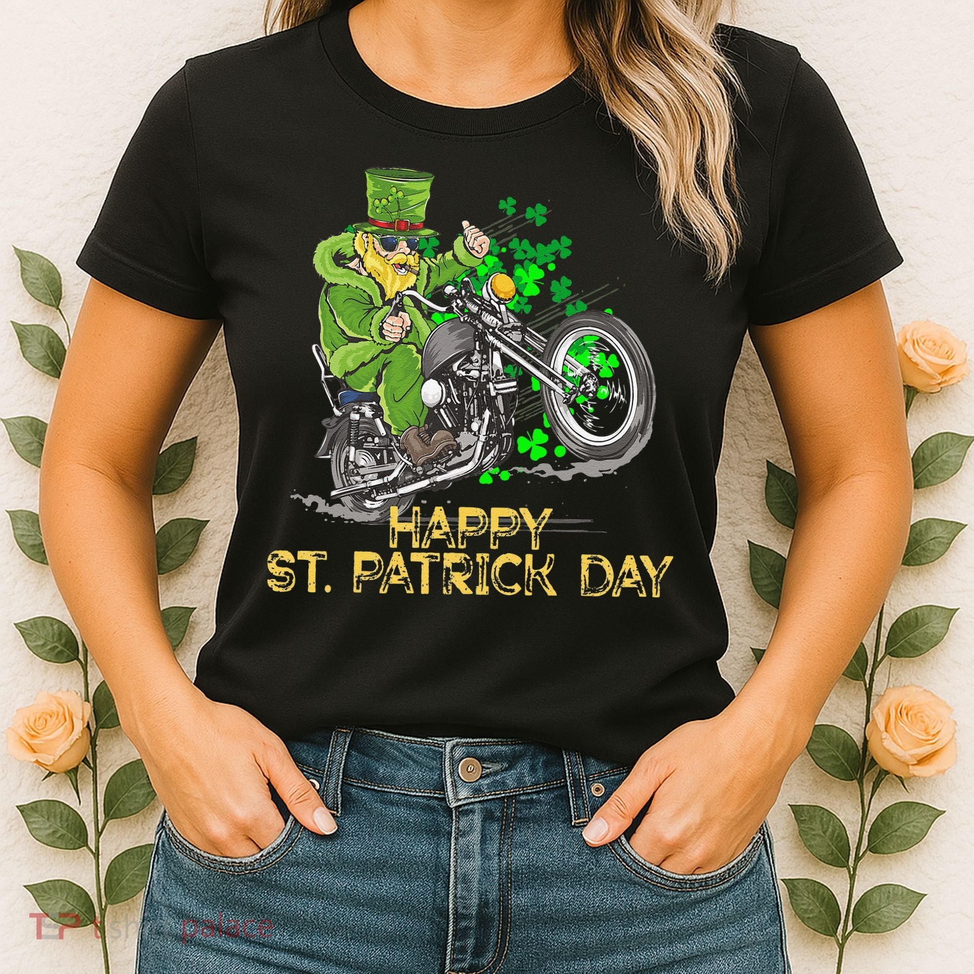 St Patricks Day For Motorcycle Bike Biker Rider Women's T-Shirt