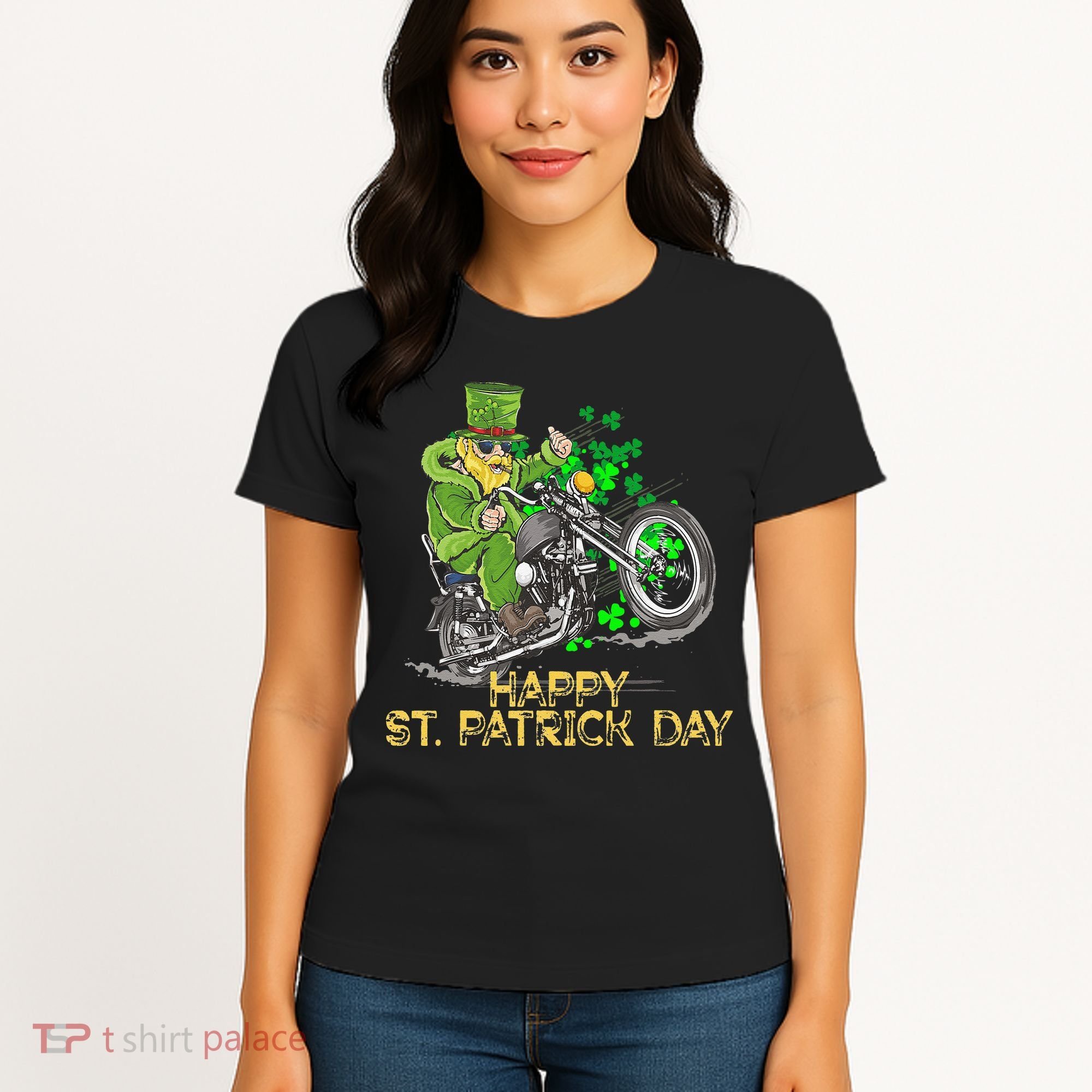 St Patricks Day For Motorcycle Bike Biker Rider Women's T-Shirt