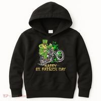 St Patricks Day For Motorcycle Bike Biker Rider Kids Hoodie thumb 0