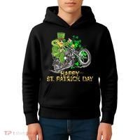 St Patricks Day For Motorcycle Bike Biker Rider Kids Hoodie thumb 4