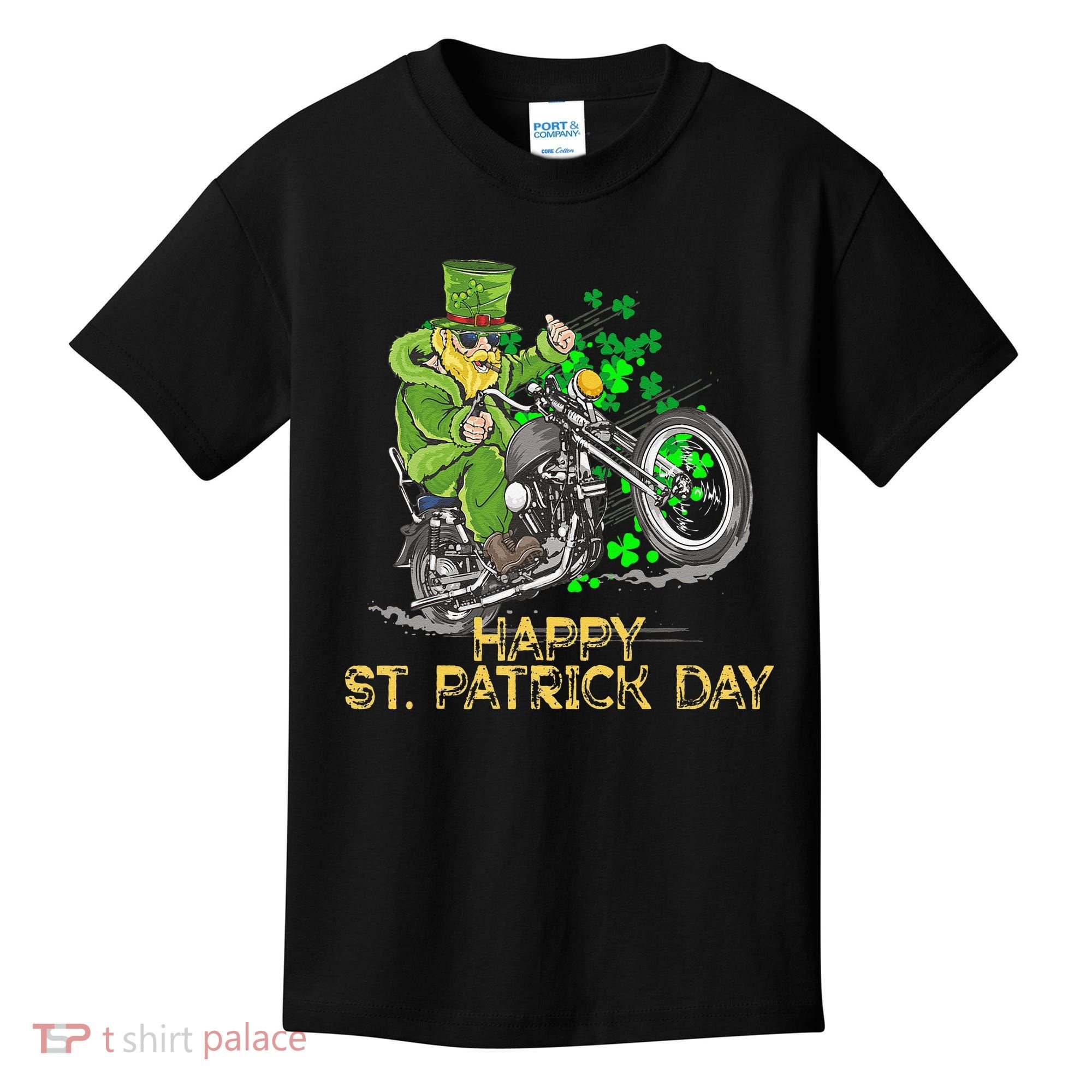 St Patricks Day For Motorcycle Bike Biker Rider Kids T-Shirt