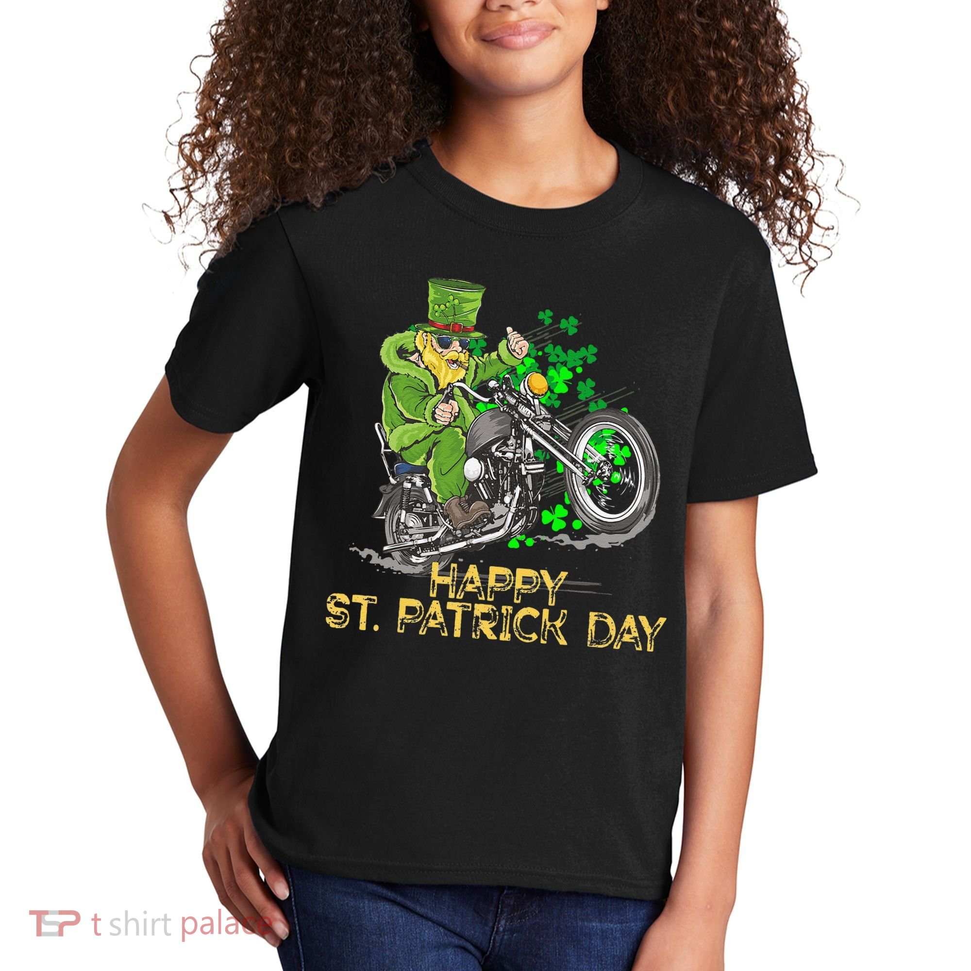 St Patricks Day For Motorcycle Bike Biker Rider Kids T-Shirt
