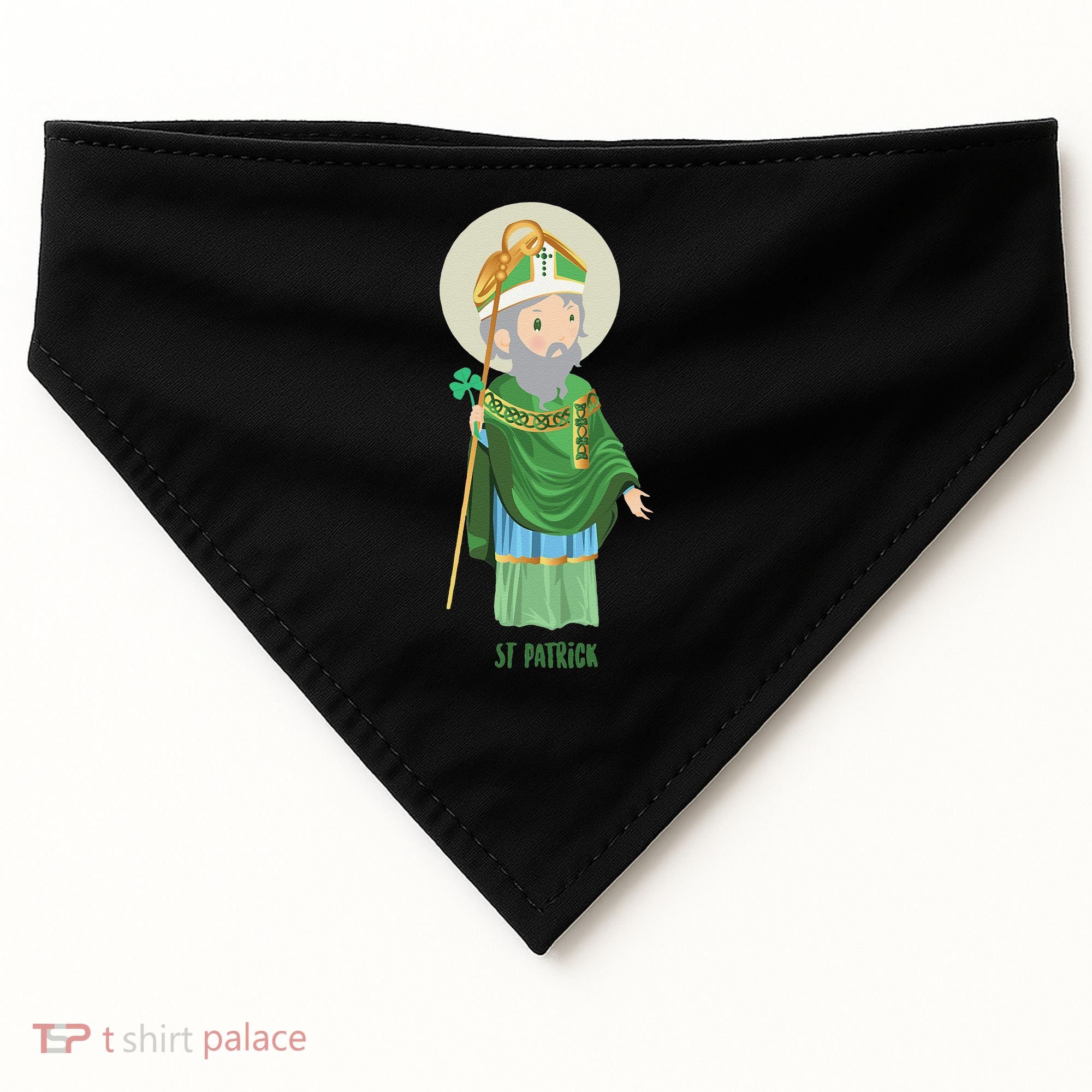 Saint Patricks Day Pray For Us St Patrick's Catholic Patty's Happy USA-Made Doggie Bandana