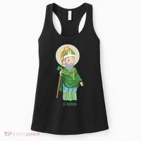 Saint Patricks Day Pray For Us St Patrick's Catholic Patty's Happy Women's Tank Top thumb 0