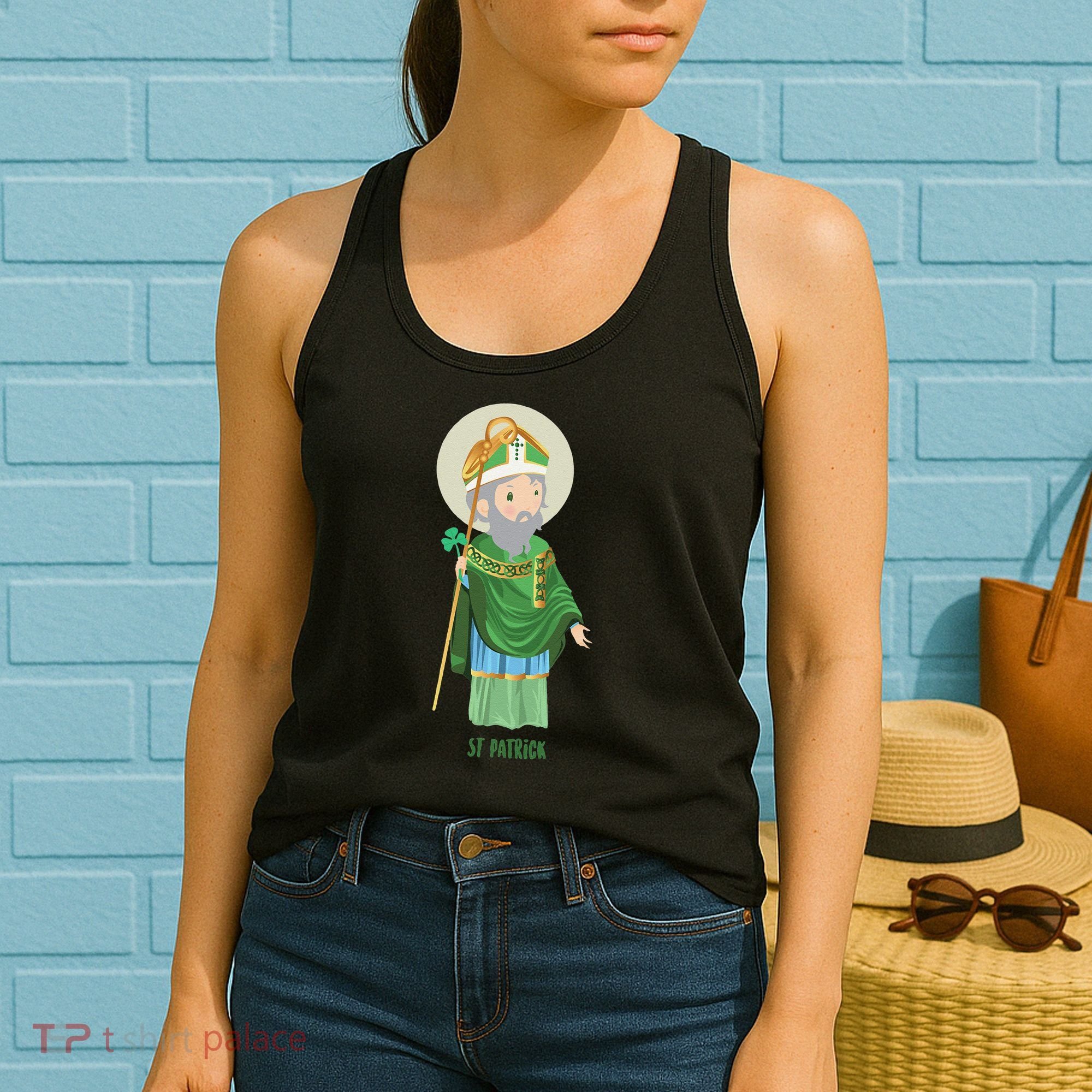Saint Patricks Day Pray For Us St Patrick's Catholic Patty's Happy Women's Tank Top