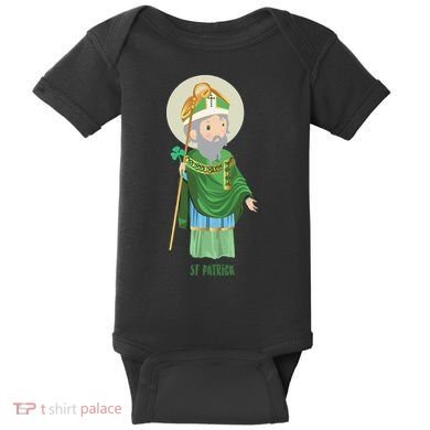 Saint Patricks Day Pray For Us St Patrick's Catholic Patty's Happy Baby Bodysuit