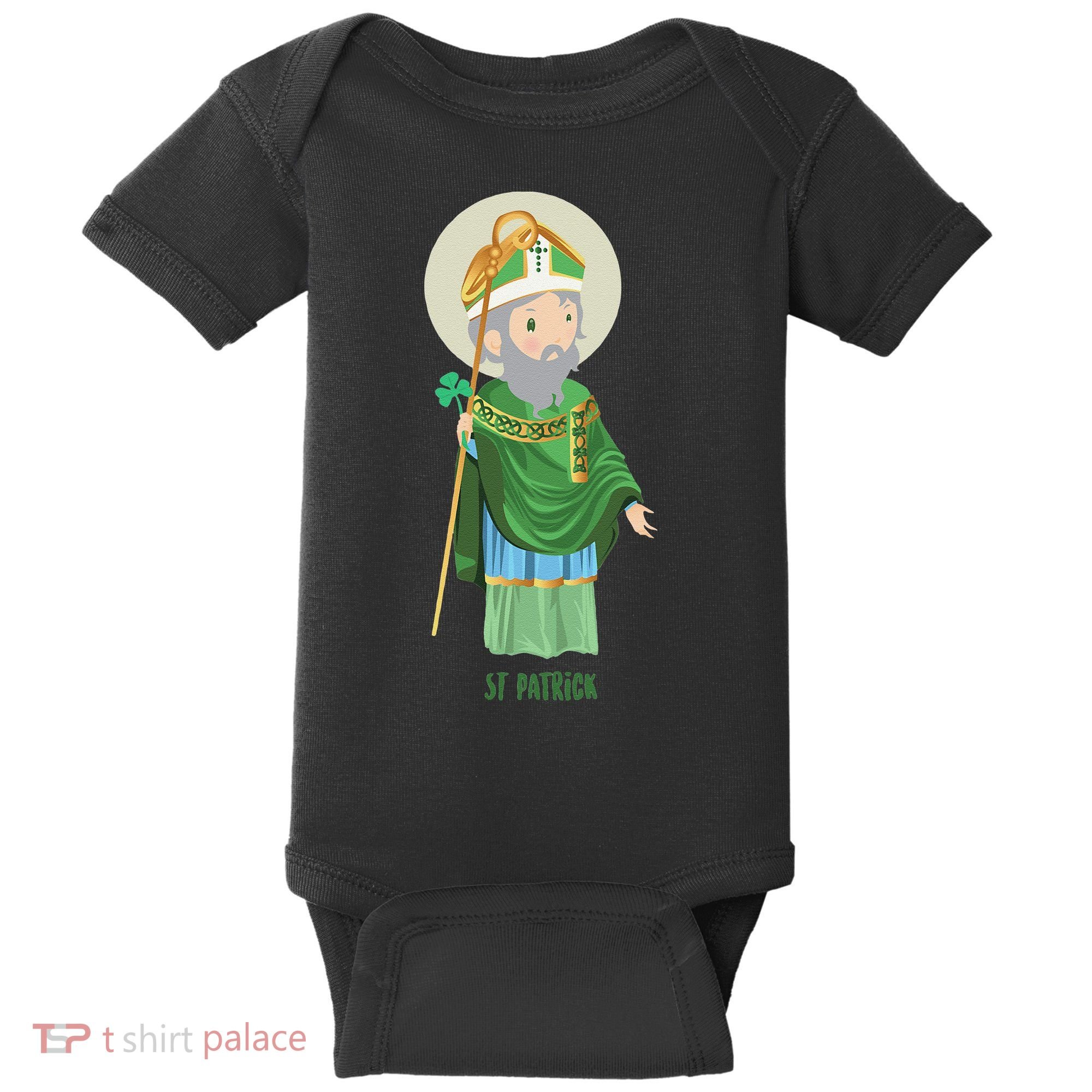 Saint Patricks Day Pray For Us St Patrick's Catholic Patty's Happy Baby Bodysuit