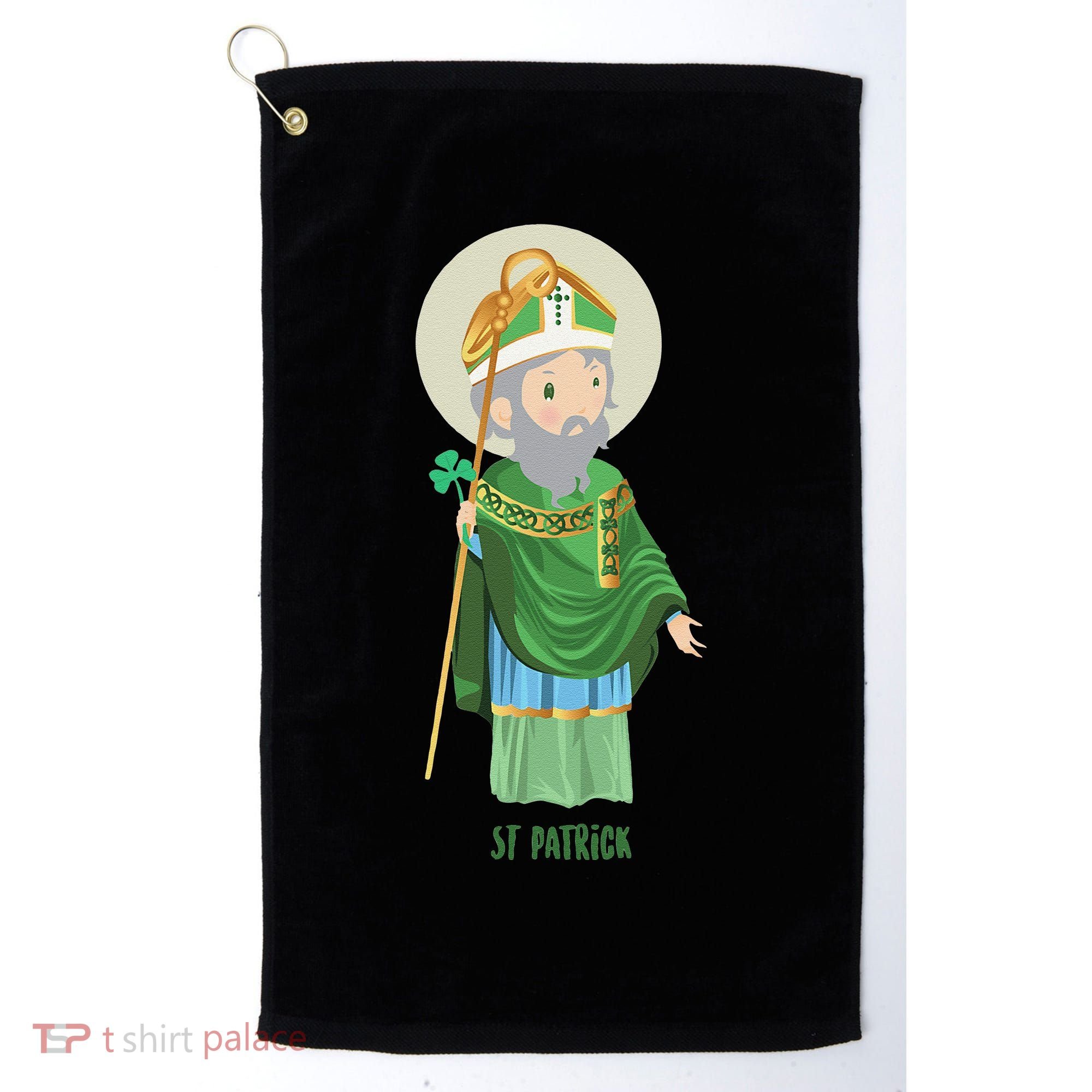 Saint Patricks Day Pray For Us St Patrick's Catholic Patty's Happy Golf Towel