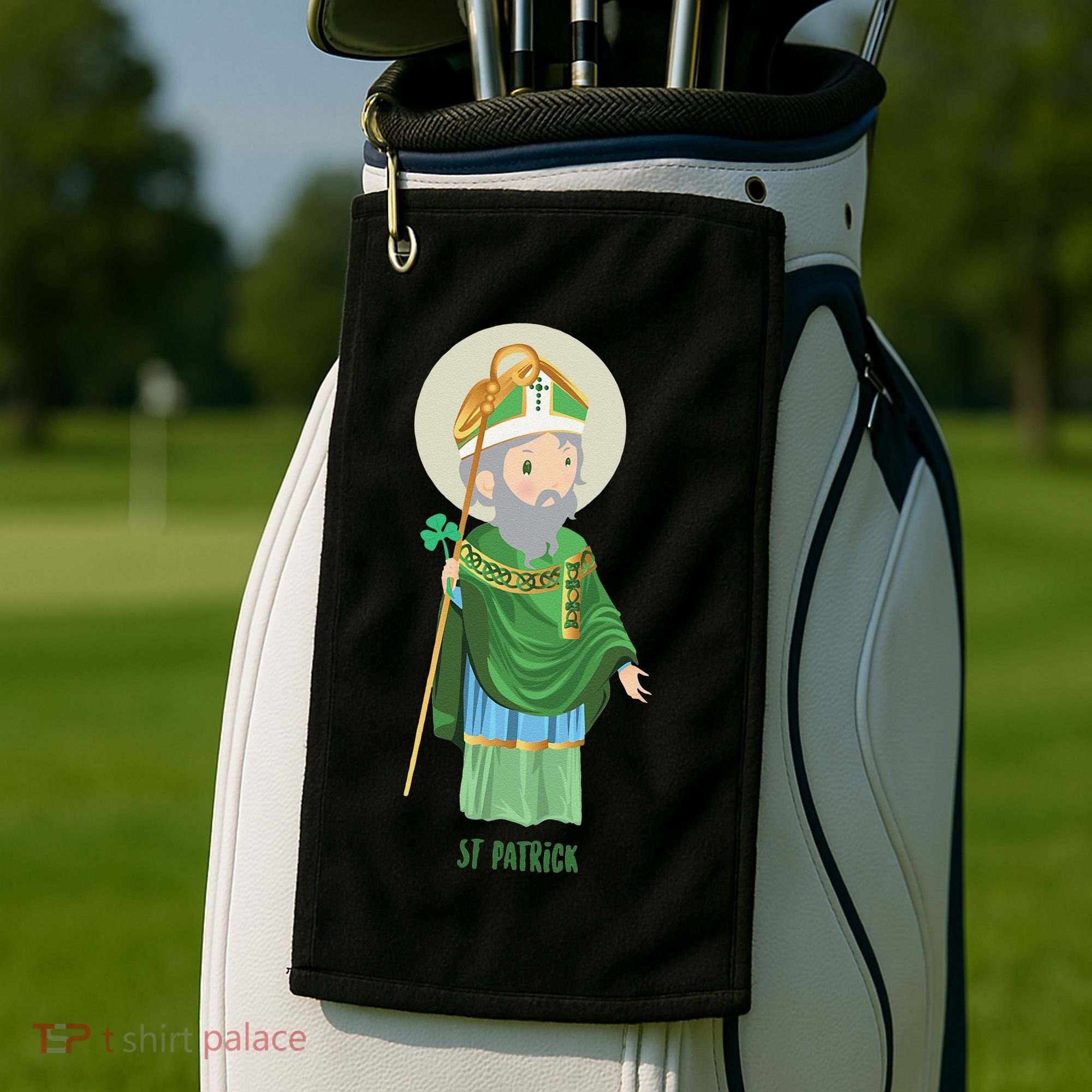 Saint Patricks Day Pray For Us St Patrick's Catholic Patty's Happy Golf Towel