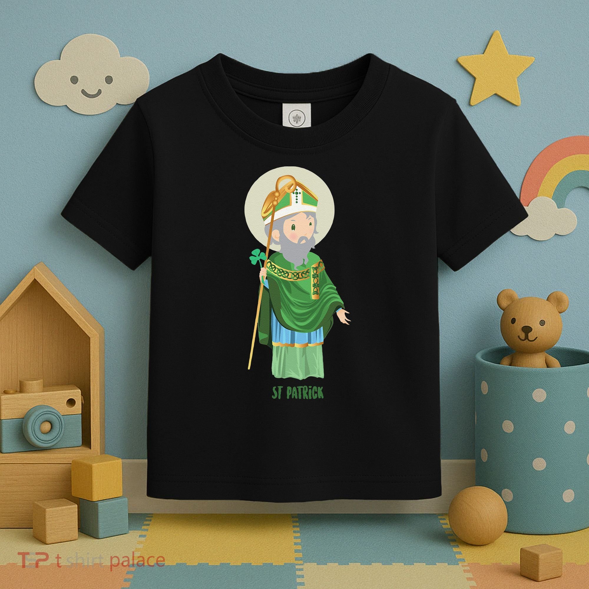Saint Patricks Day Pray For Us St Patrick's Catholic Patty's Happy Toddler T-Shirt