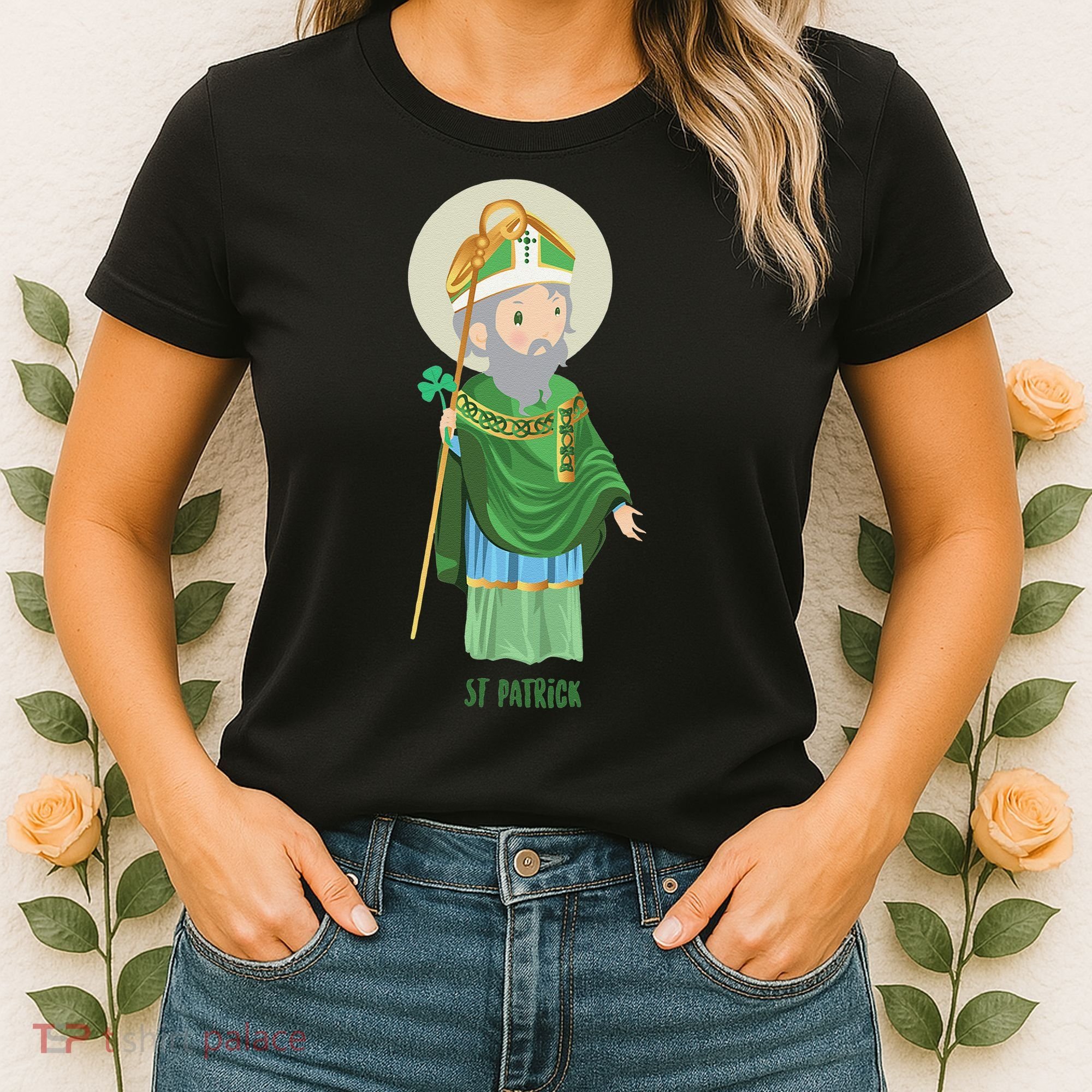 Saint Patricks Day Pray For Us St Patrick's Catholic Patty's Happy Women's T-Shirt