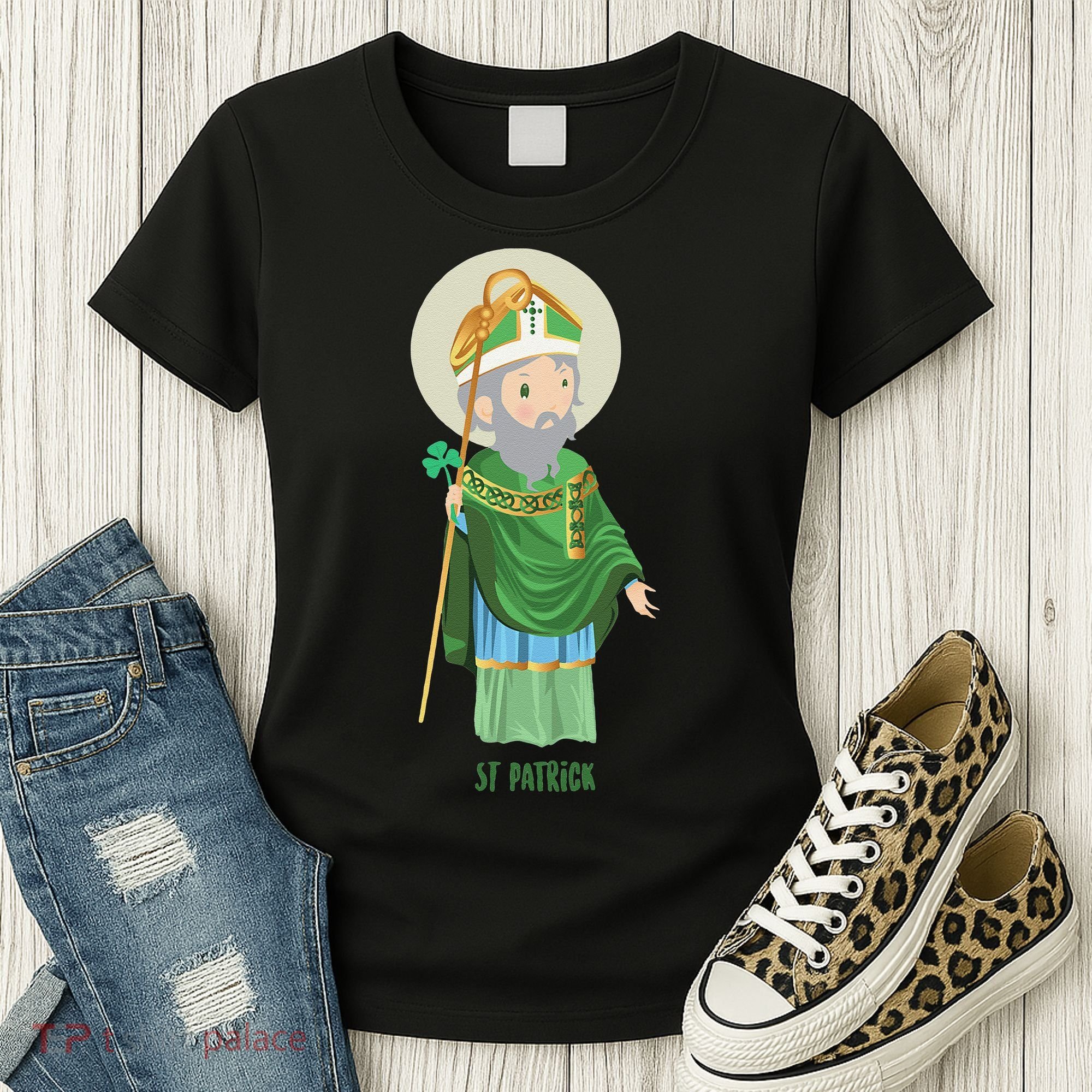 Saint Patricks Day Pray For Us St Patrick's Catholic Patty's Happy Women's T-Shirt